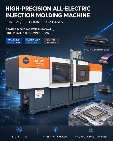 High-precision all-electric injection molding machine for FPC/FFC connector bases